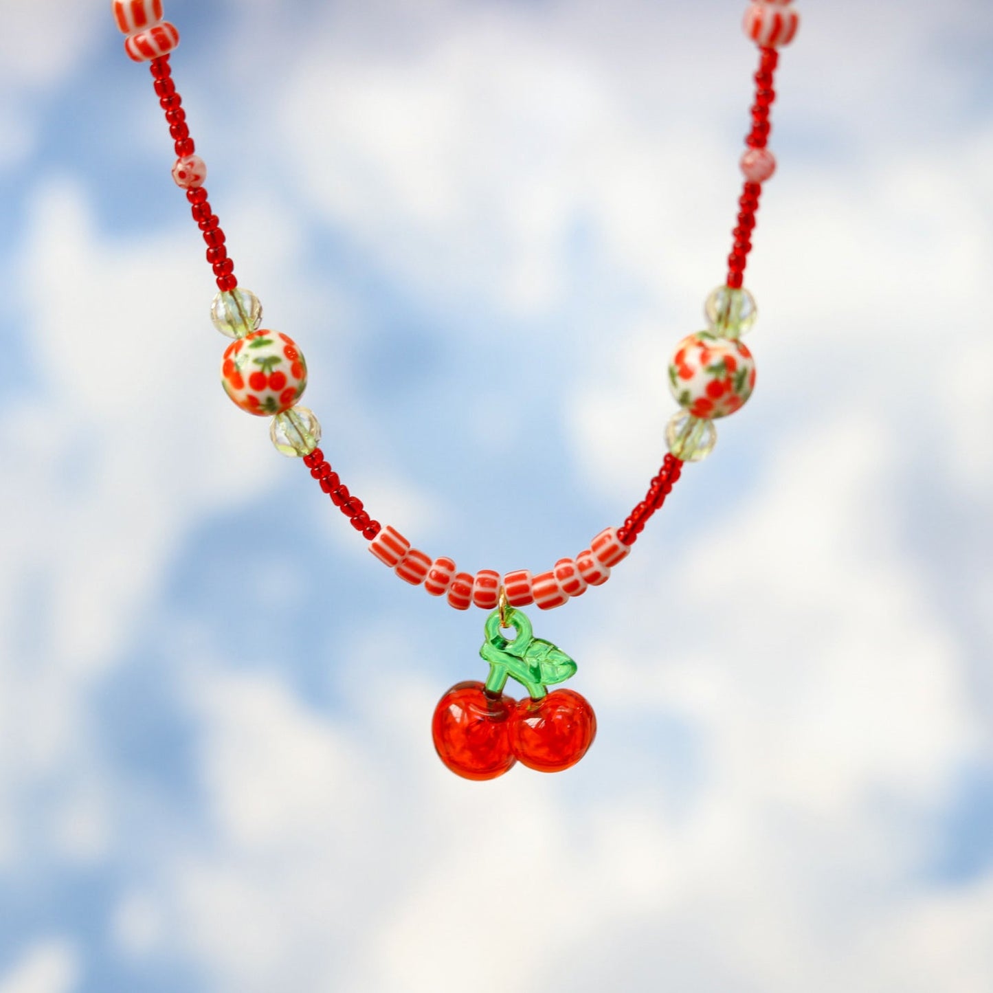 Cherry Beaded Necklace