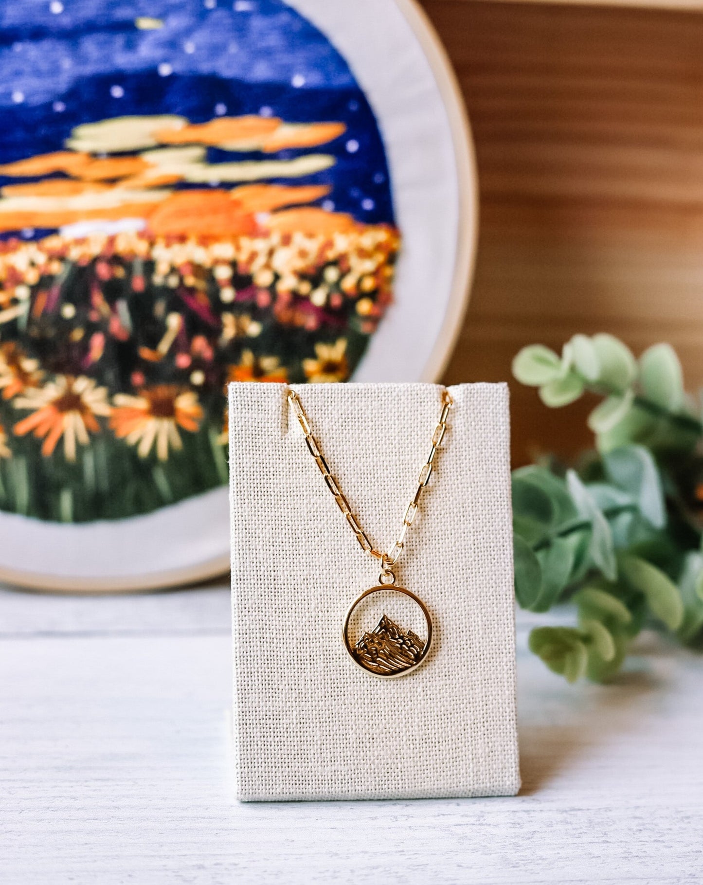 Mountain Necklace with Paperclip Chain