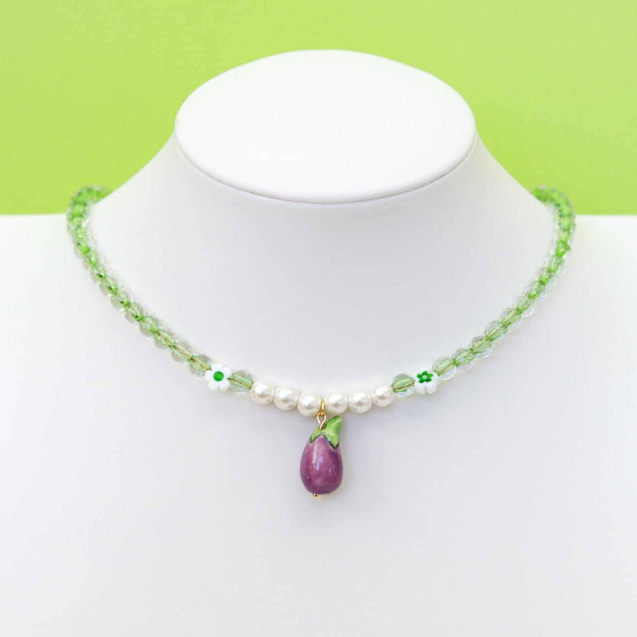 Porcelain Eggplant Necklace