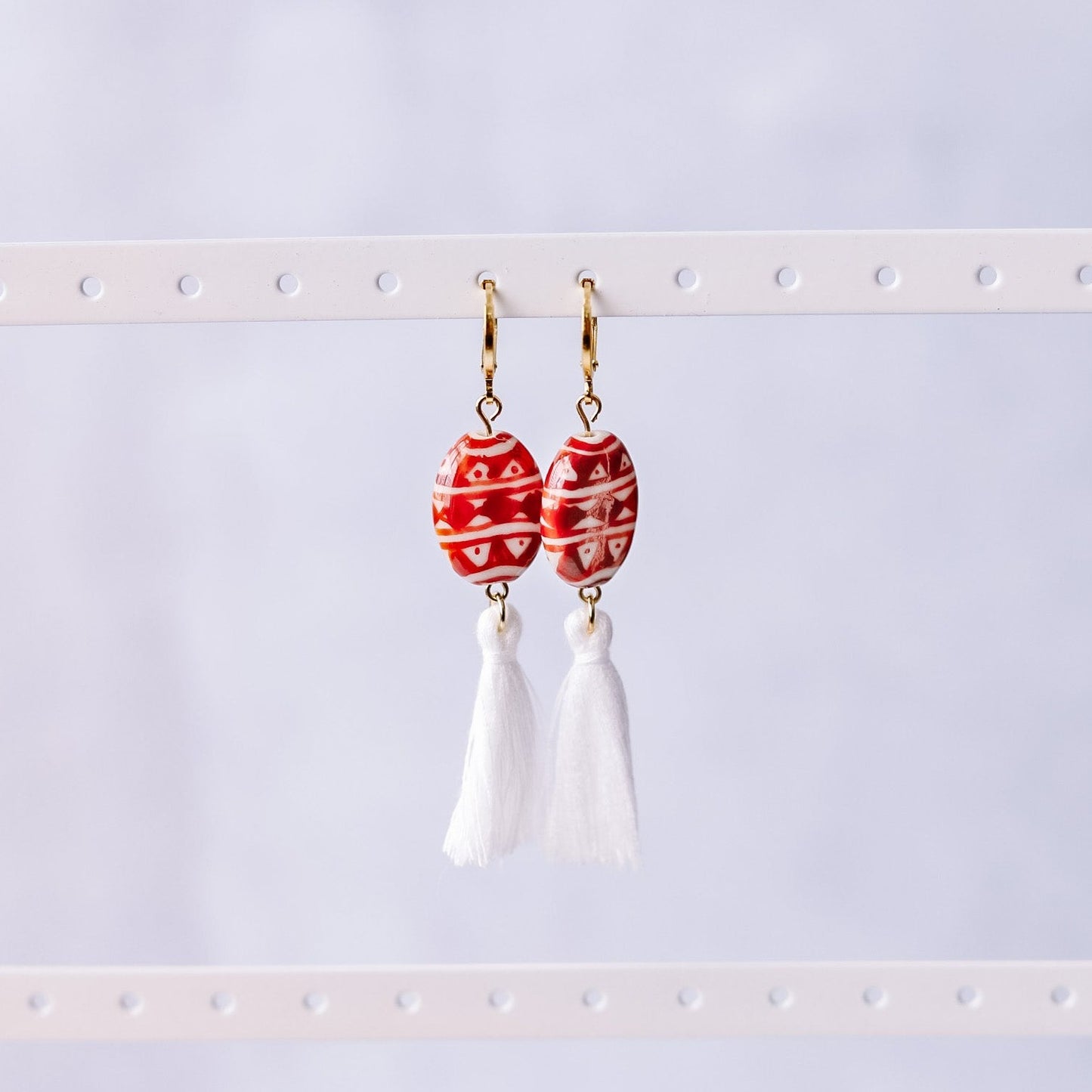 Boho Rust Tassel Earrings