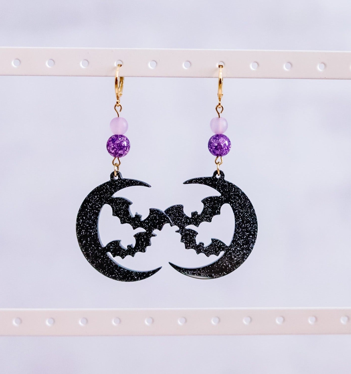 Moon & Bat Acrylic Earrings