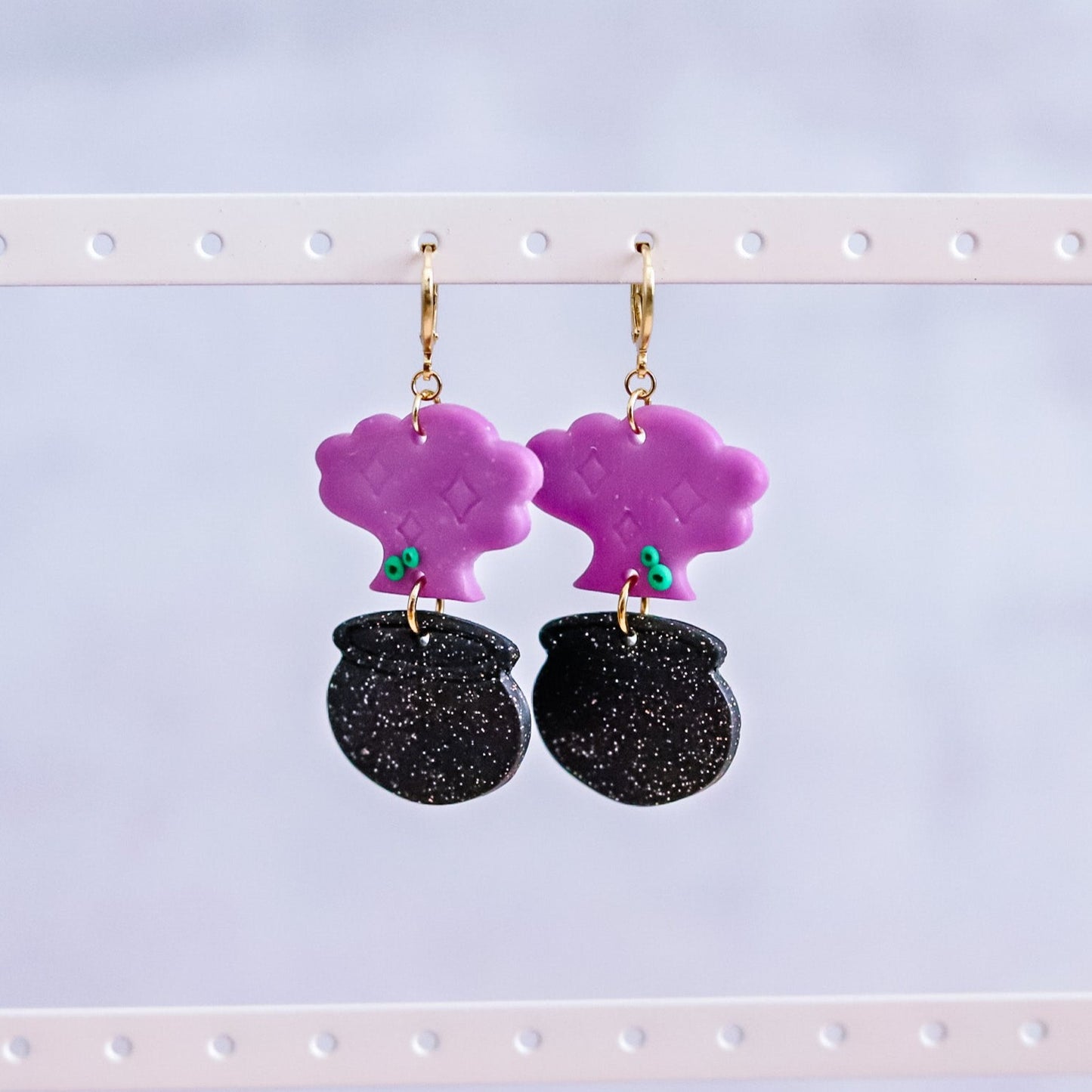 Smoking Cauldron Clay Earrings