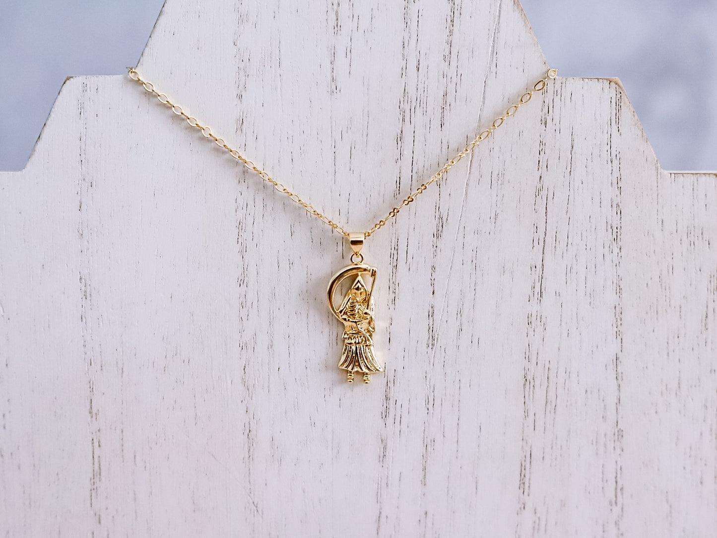 Grim Reaper Gold Necklace