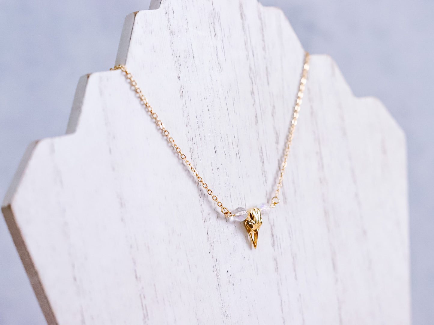 Bird Skull Crystal Necklace