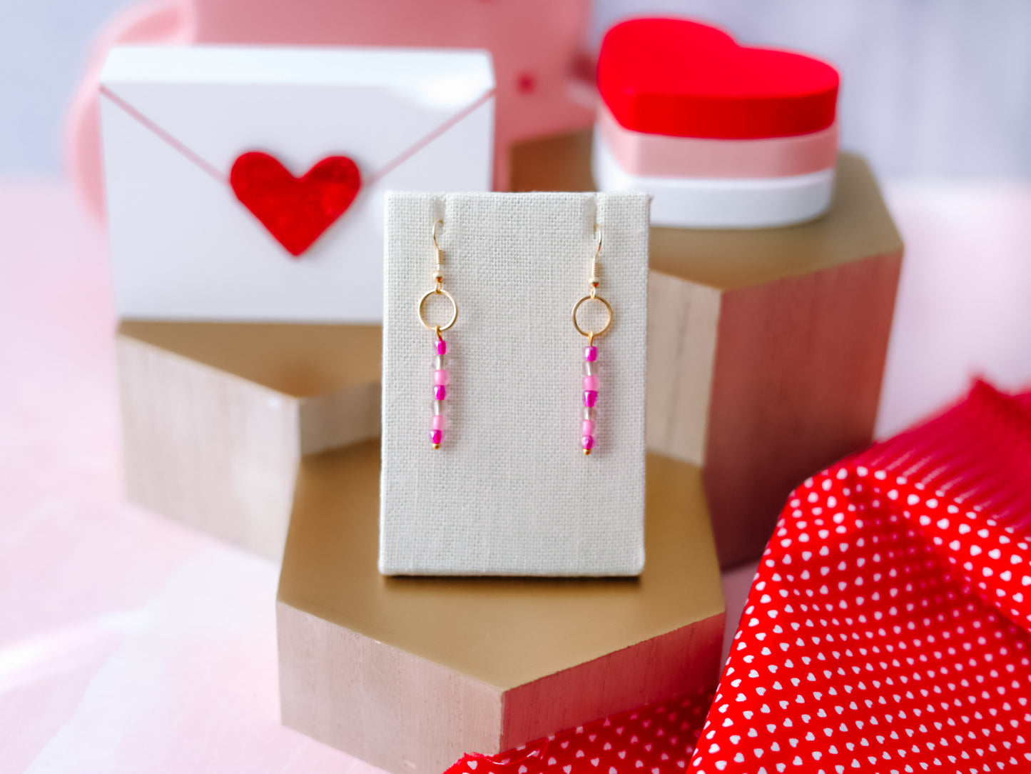 Pretty in Pink Beaded Earrings