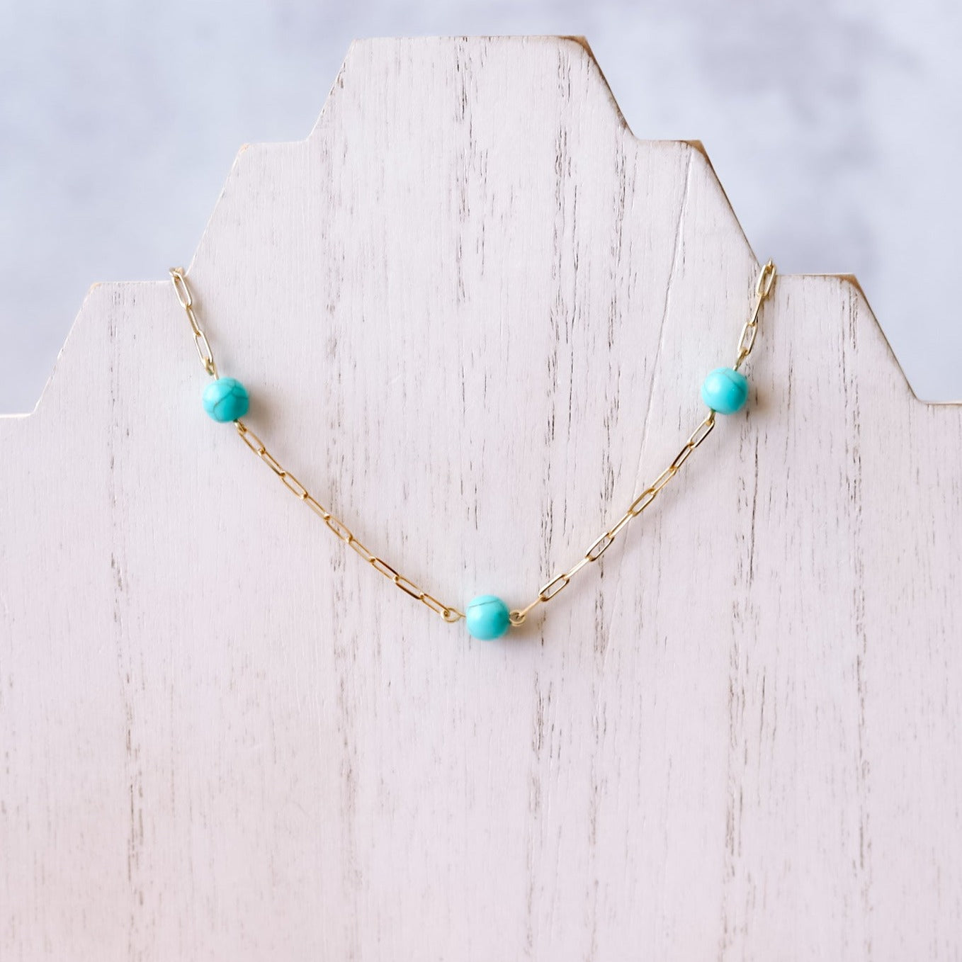 Kissed by Turquoise Paperclip Necklace