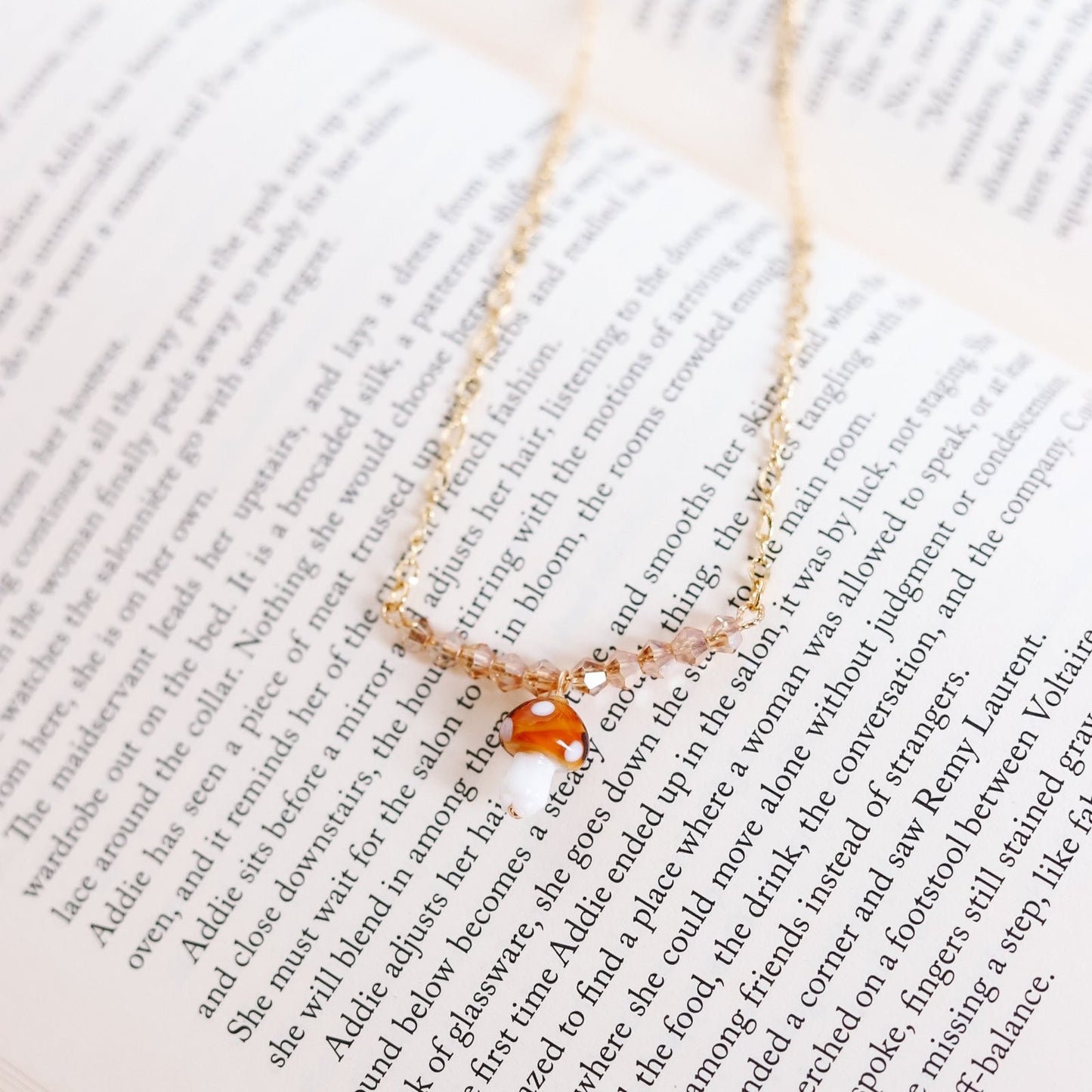 Panther Cap Mushroom Necklace