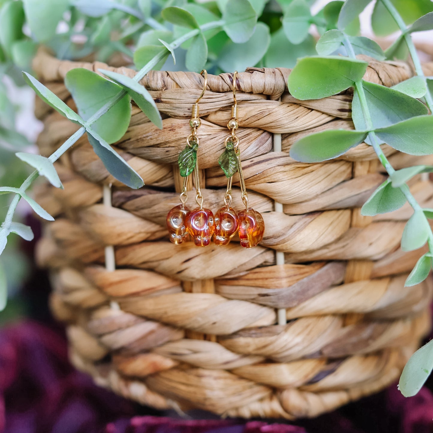 Skull Cherry Earrings
