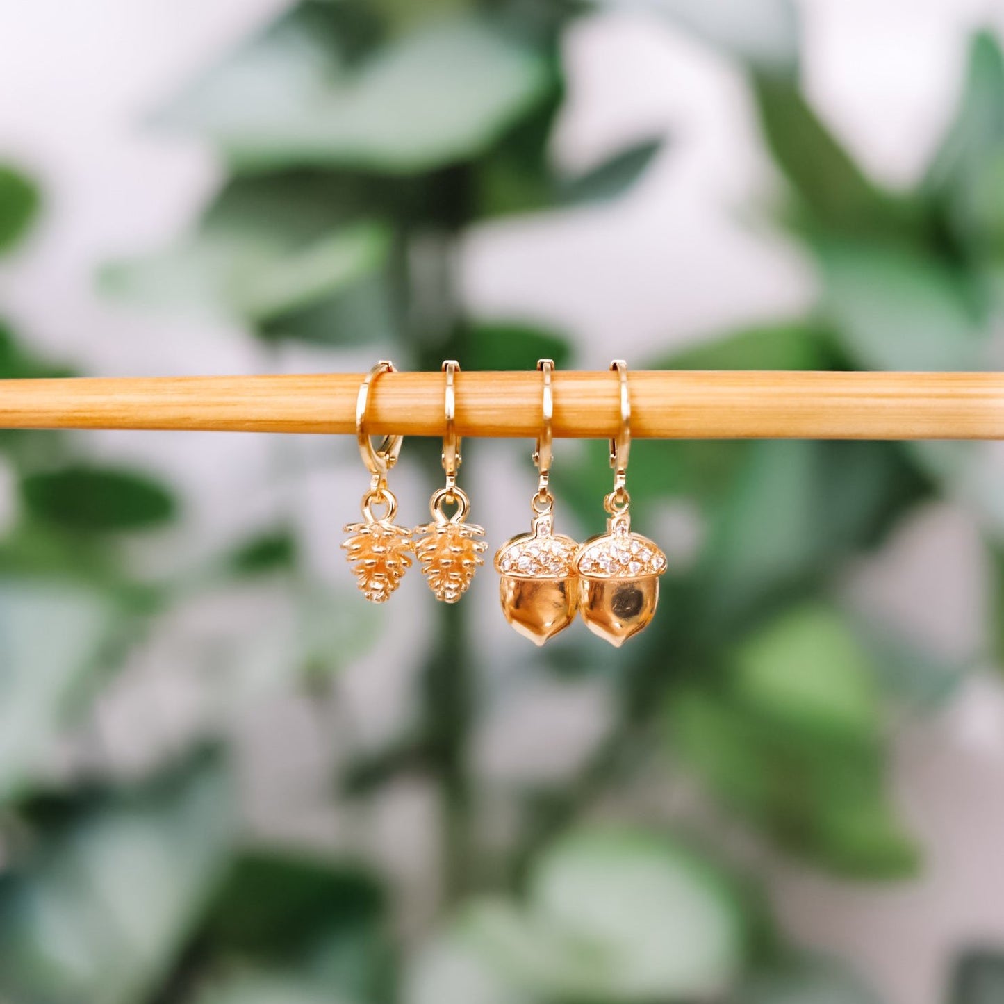 Acorn Huggie Hoop Earrings