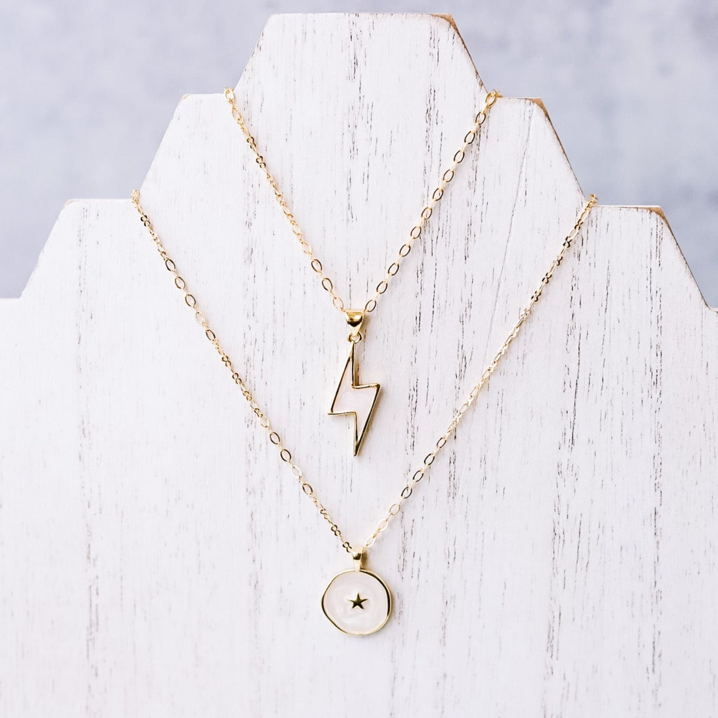 White Enamel Charm Necklace