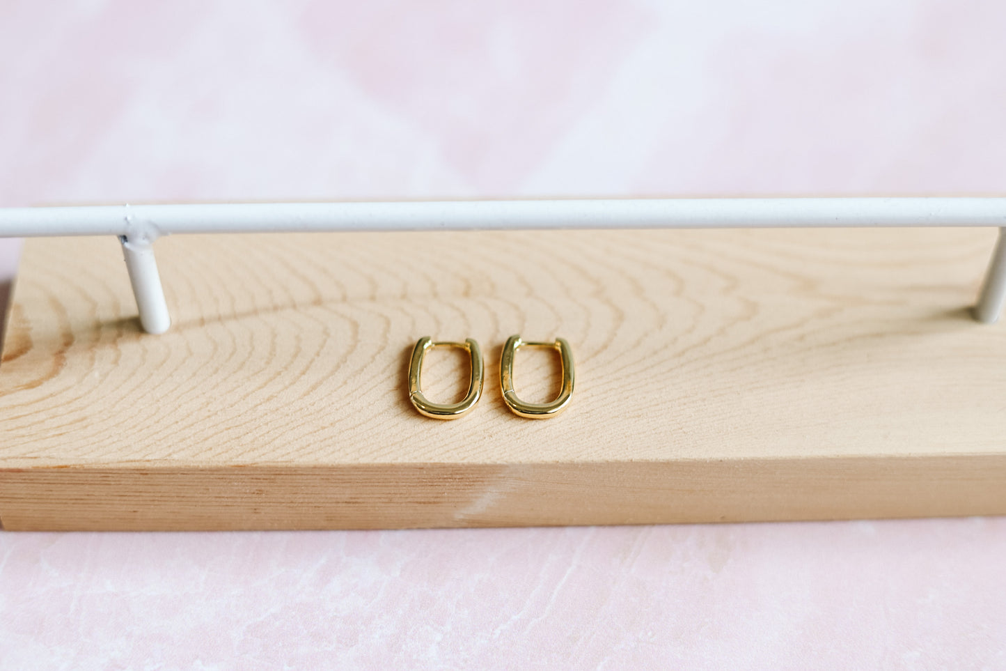 Basic Gold Hoops: Circle or Rectangle