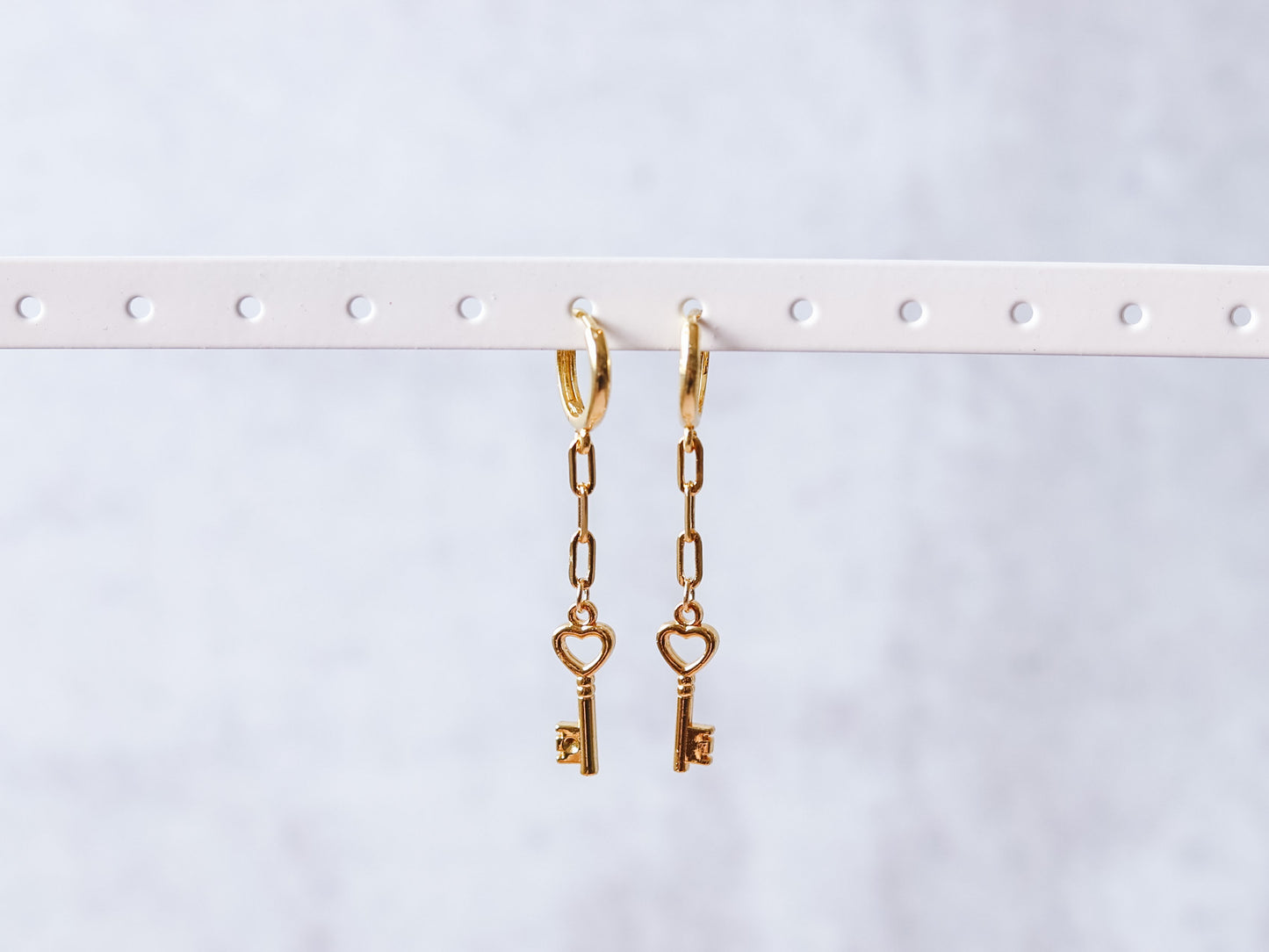 Key Heart Earrings