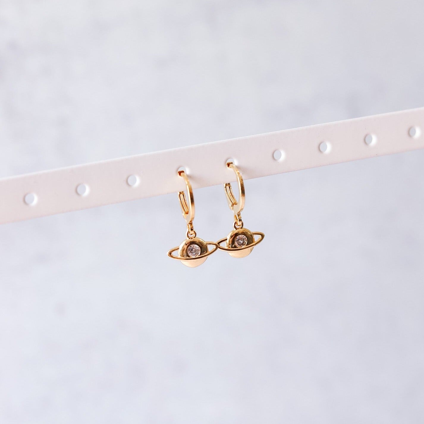 Gold Planet Huggie Hoops