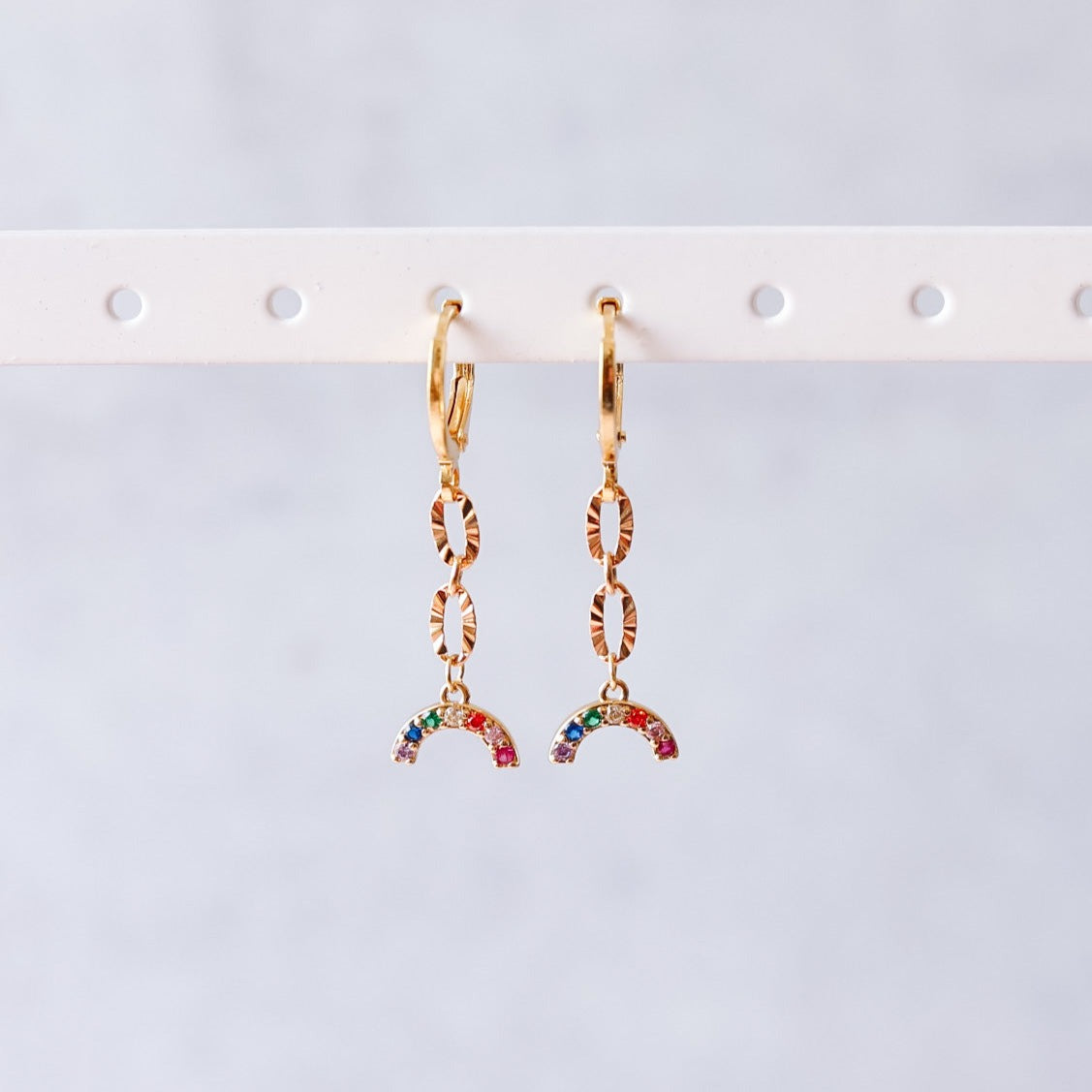 Rainbow Chain Earrings