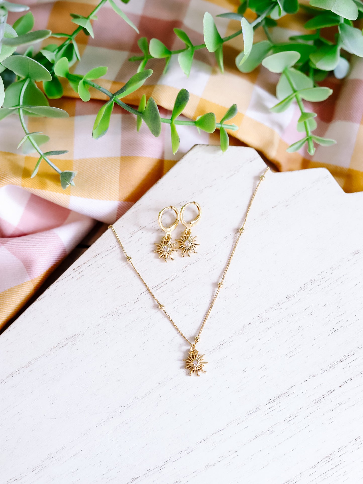 Sunburst Huggie Hoop Earrings