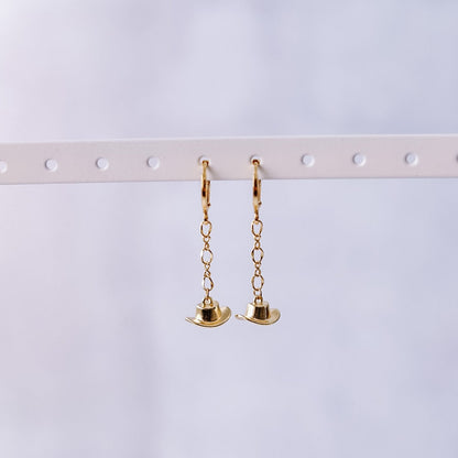 Cowboy Hat Chain Earrings