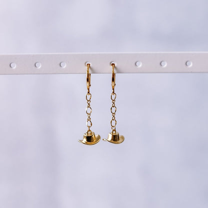 Cowboy Hat Chain Earrings