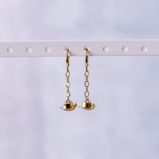 Cowboy Hat Chain Earrings