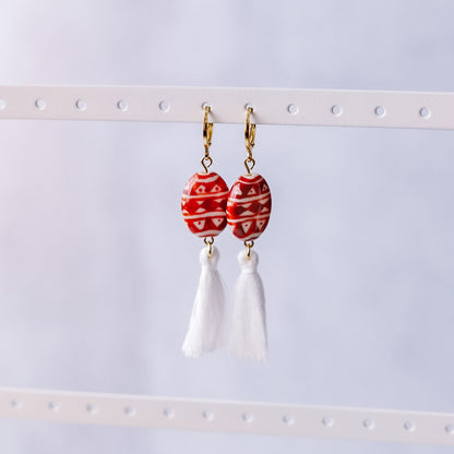 Boho Rust Tassel Earrings