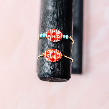 Boho Rust Beaded Bracelet