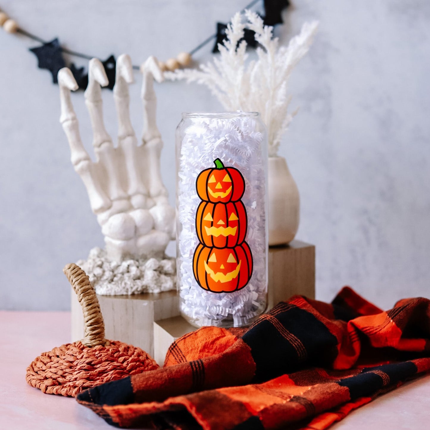 Stacked Jack-O-Lantern Glass