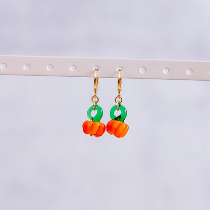 Glass Pumpkin Huggies