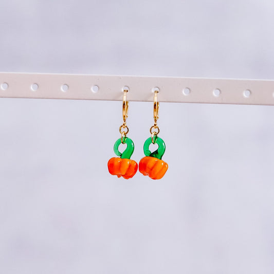 Glass Pumpkin Huggies