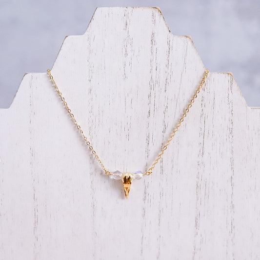Bird Skull Crystal Necklace