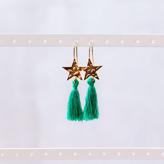 Christmas Tree Tassel Earrings