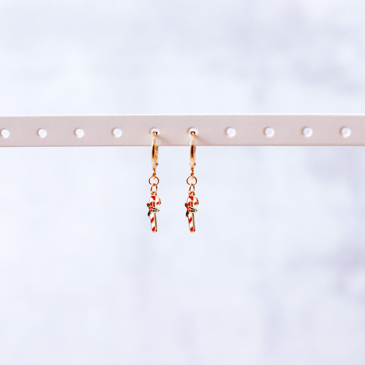 Candy Cane Huggie Hoop Earrings