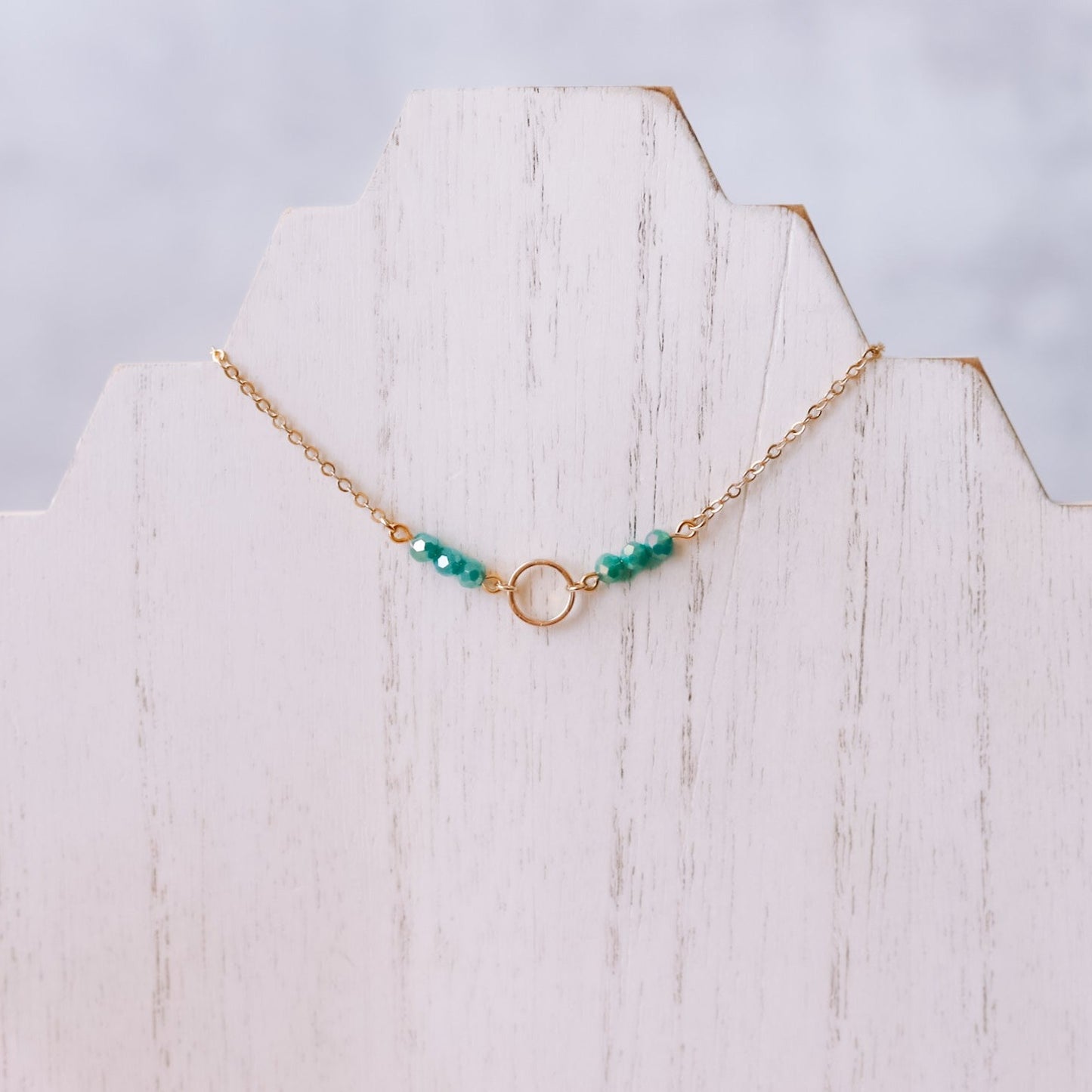 Dainty Turquoise Circle Necklace
