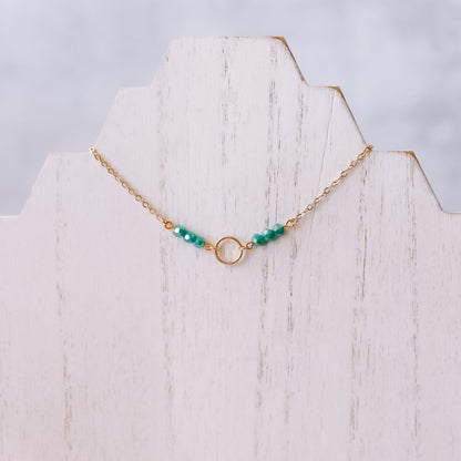 Dainty Turquoise Circle Necklace
