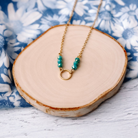 Dainty Turquoise Circle Necklace
