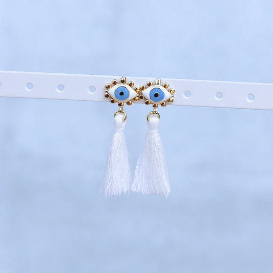 Evil Eye Tassel Earrings