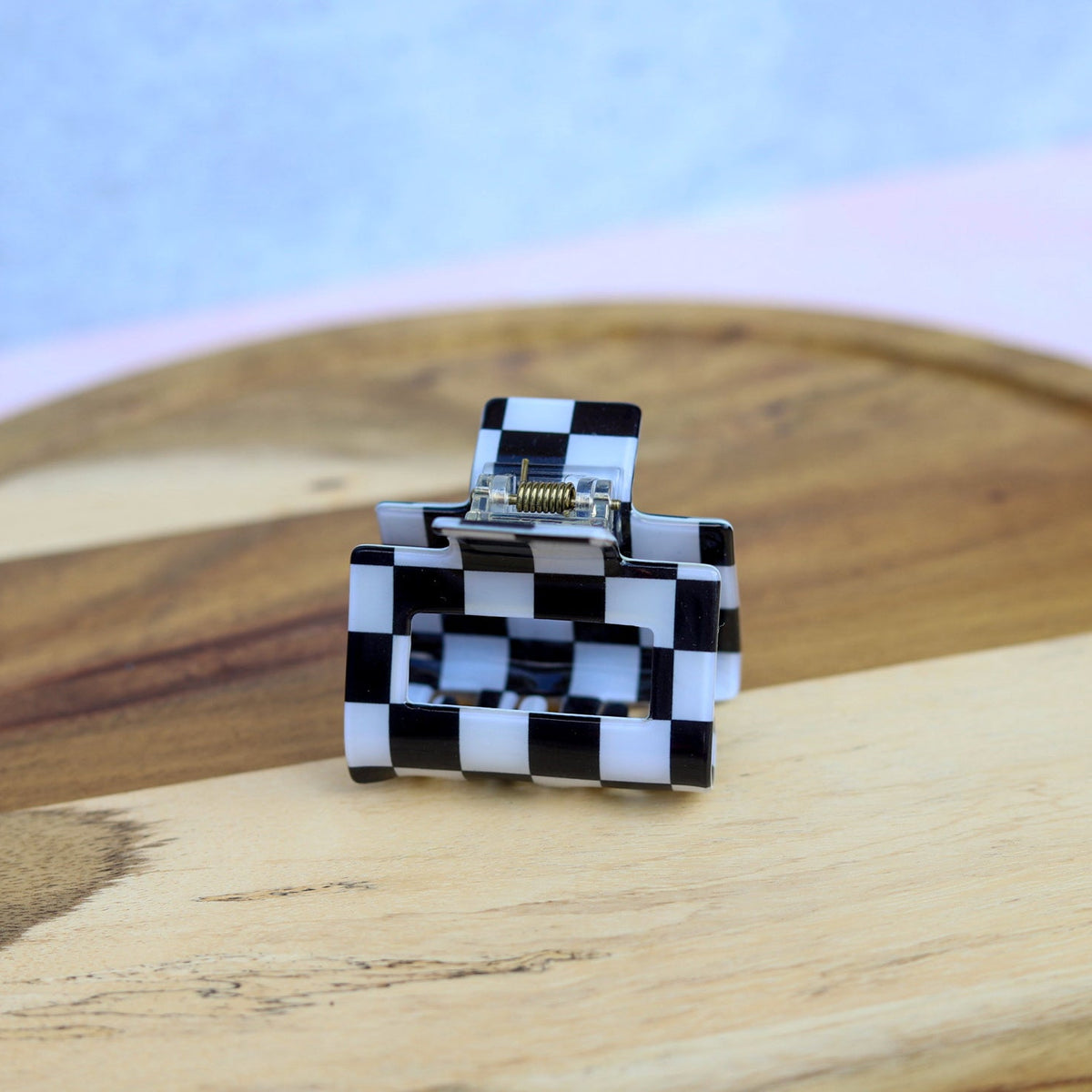 Black Checkered Hair Clip