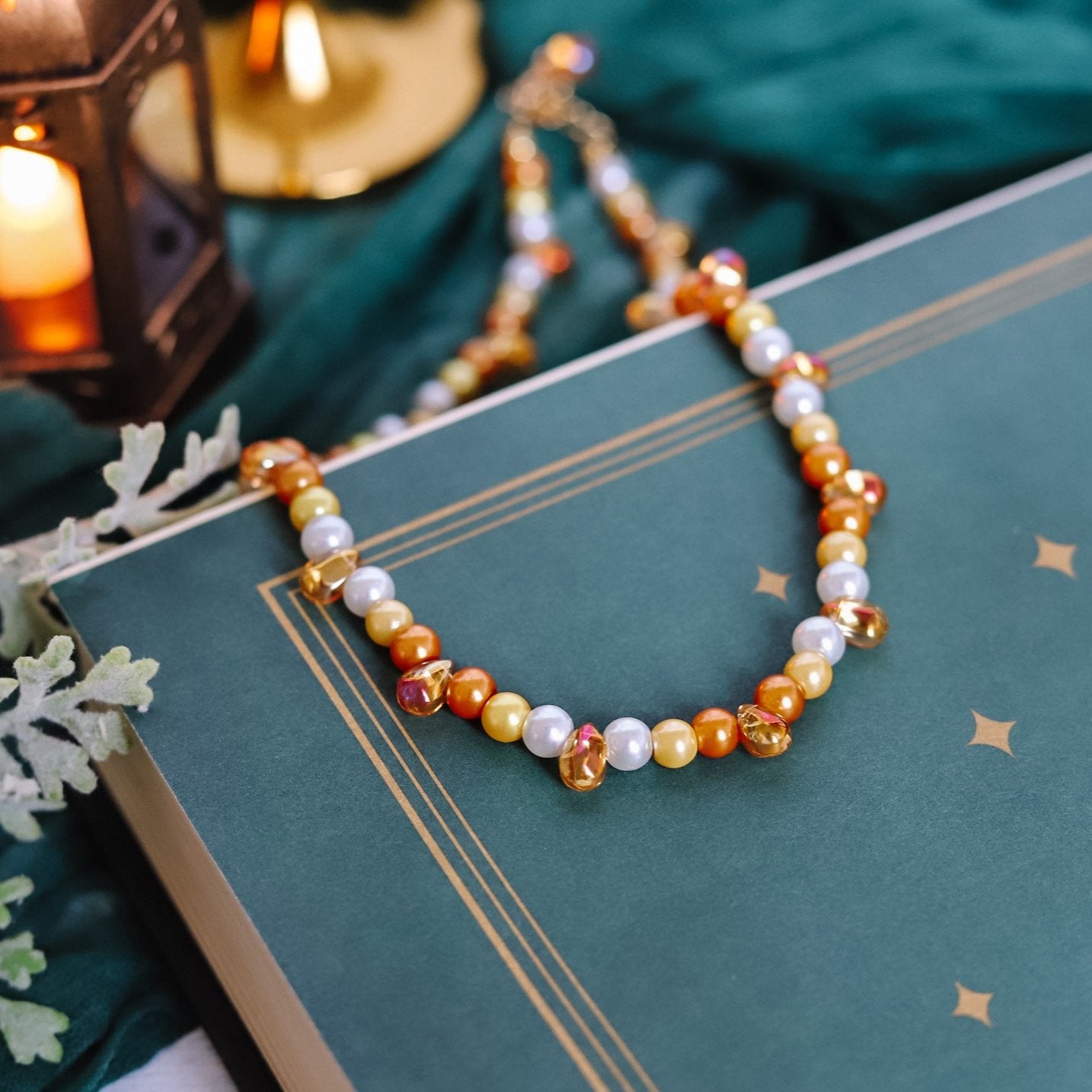 Candy Corn Heirloom Necklace