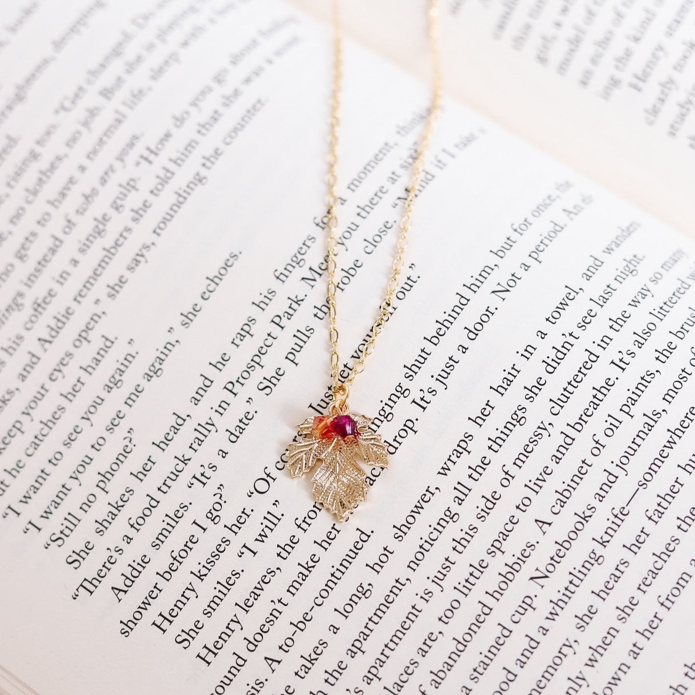 Gold Maple Leaf Pendant Necklace