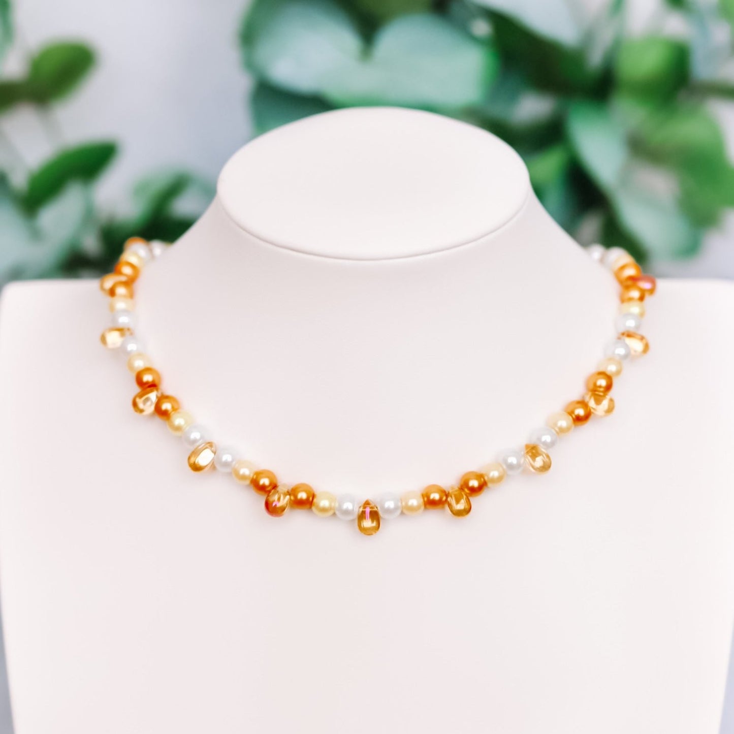 Candy Corn Heirloom Necklace