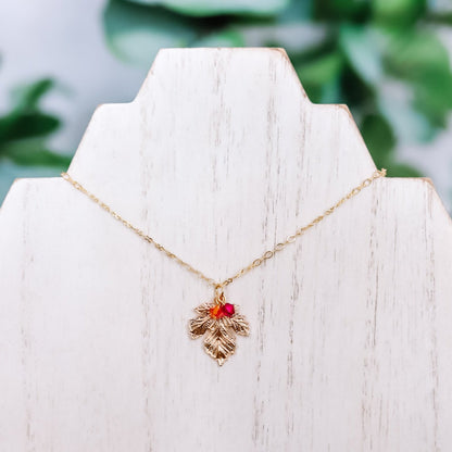 Gold Maple Leaf Pendant Necklace