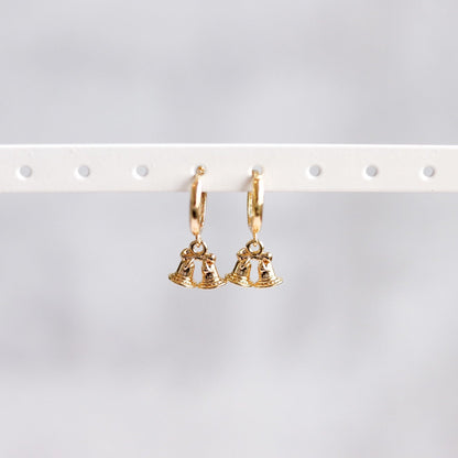 Christmas Bell Huggie Hoop Earrings