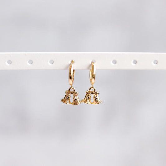Christmas Bell Huggie Hoop Earrings