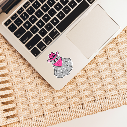 Glittery Ghost Cowgirl Sticker