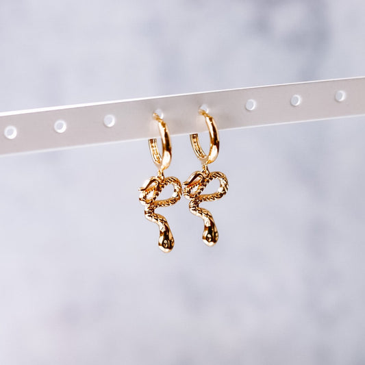 Gold Snake Hoop Earrings