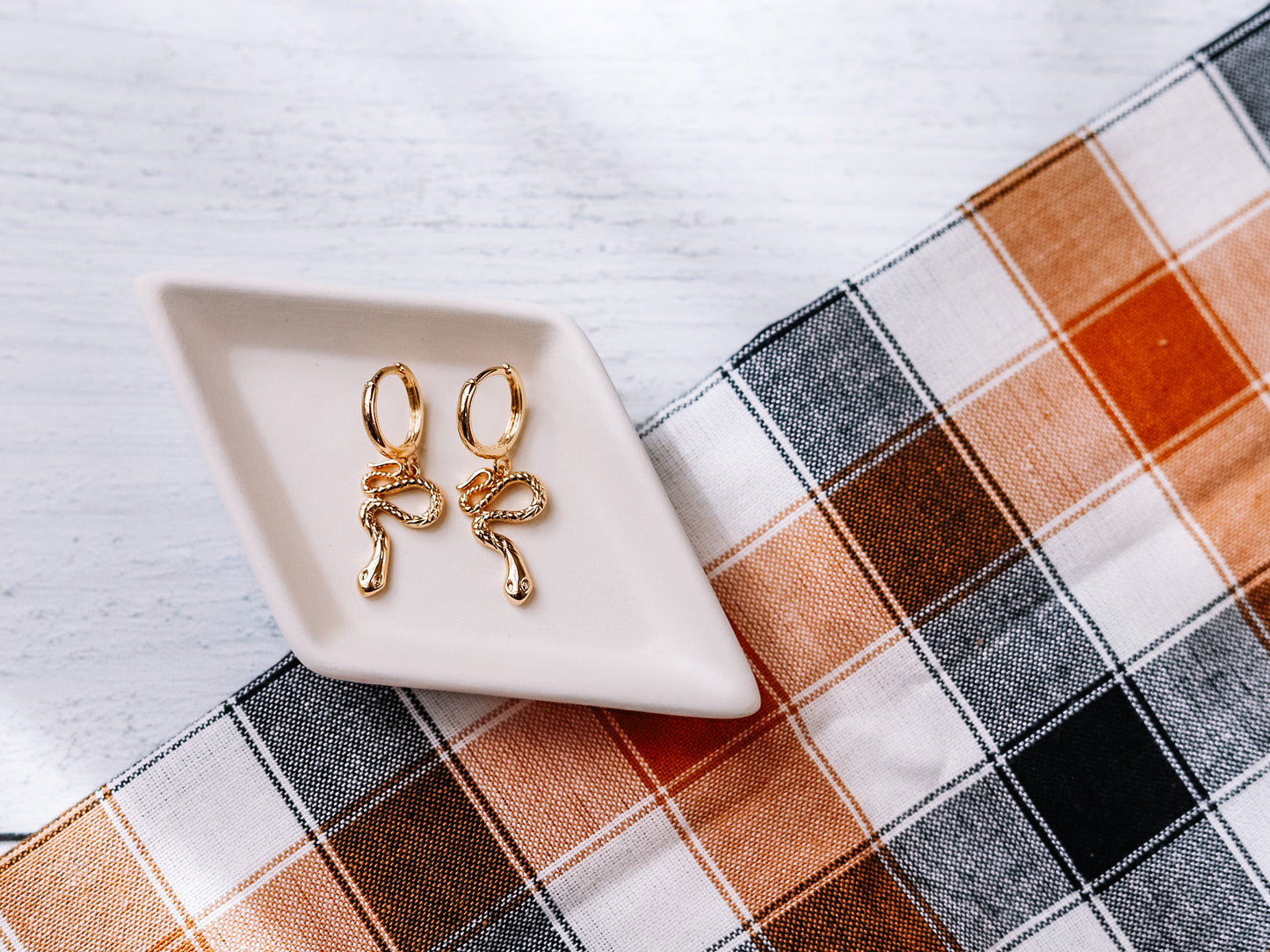 Gold Snake Hoop Earrings