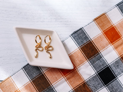 Gold Snake Hoop Earrings
