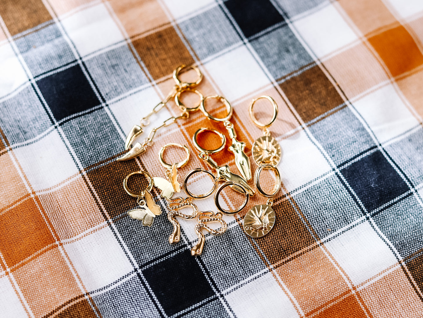 Gold Snake Hoop Earrings