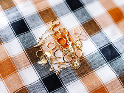 Gold Snake Hoop Earrings