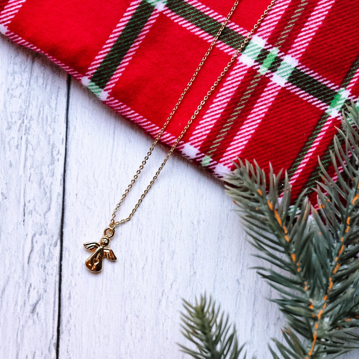 Gold Angel Charm Necklace