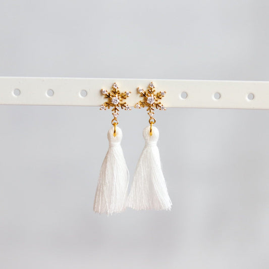 Snowflake Tassel Earrings