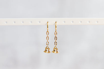 Bells & Chain Huggie Hoop Earrings